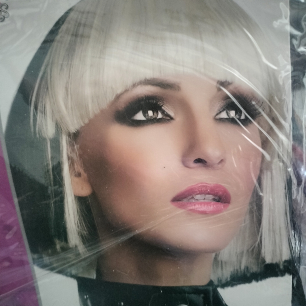 NEW Rubie's Rock Star Diva Two Tone Black and Blonde Costume Wig Cosplay - Picture 3 of 5